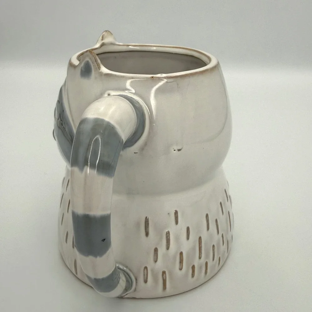 Ceramic Raccoon Coffee‎ Mug Gray White Animal Face Novelty Cup Cute